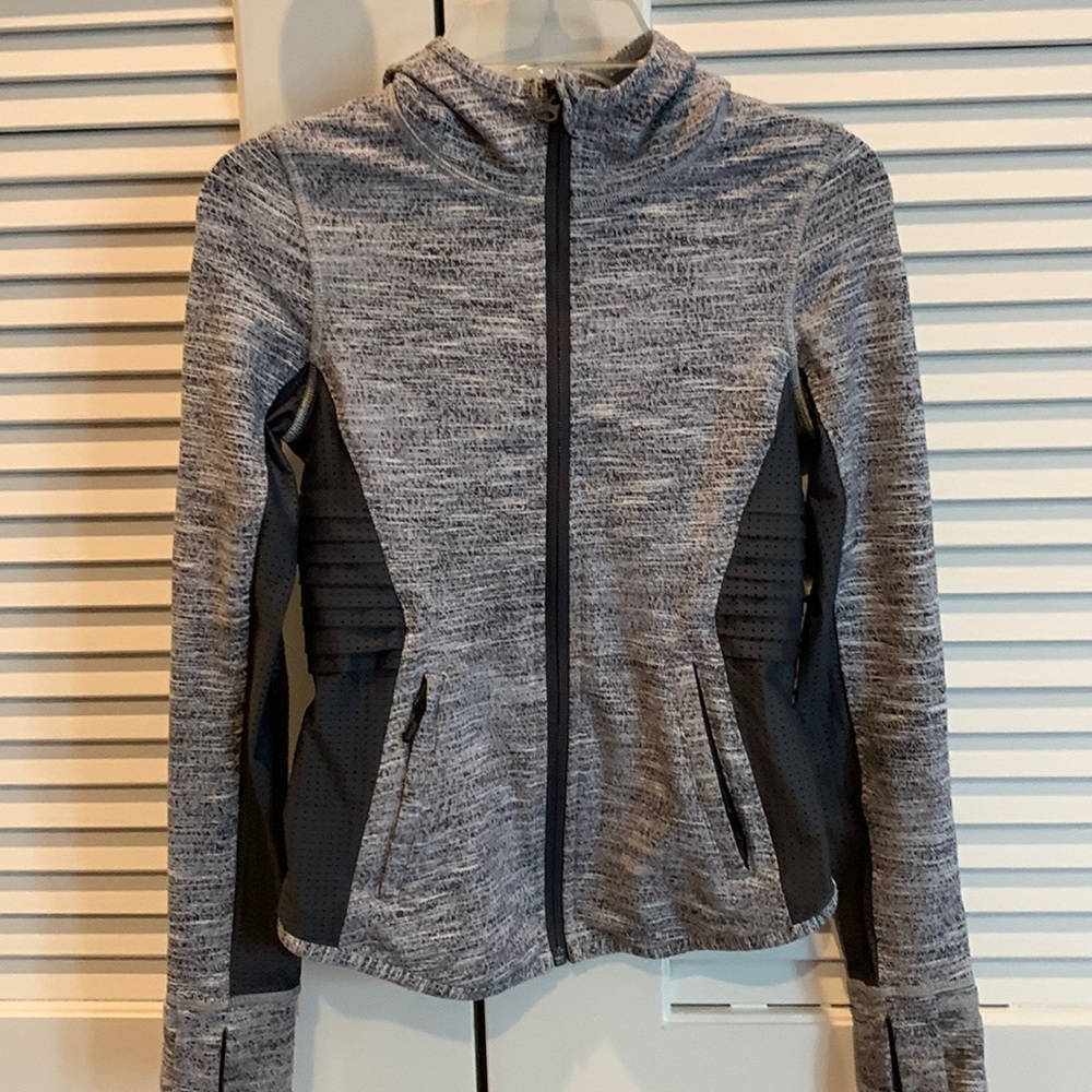 Hoodie in black gray and white . Size 8 girls
